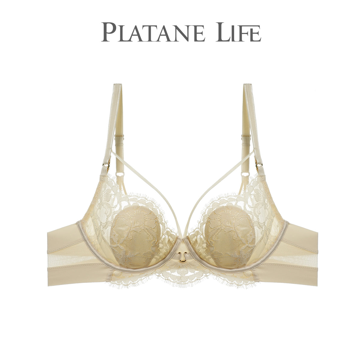 French Lace Crystal Cup Soft Underwire Bra