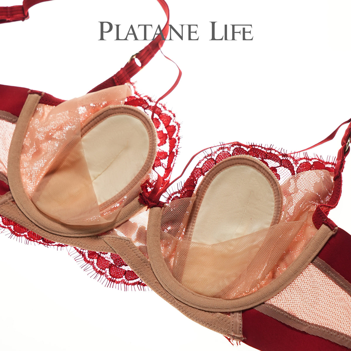 French Lace Crystal Cup Soft Underwire Bra