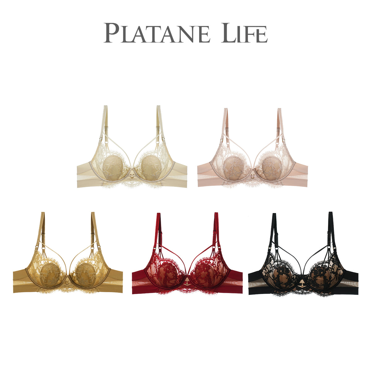 French Lace Crystal Cup Soft Underwire Bra