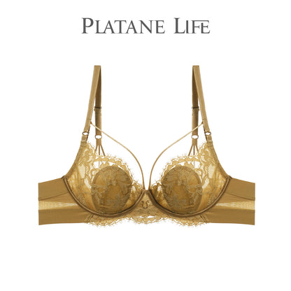 French Lace Crystal Cup Soft Underwire Bra