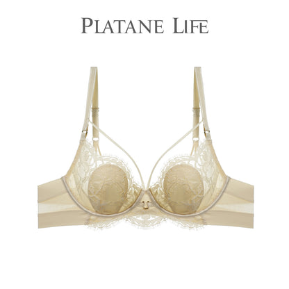 French Lace Crystal Cup Soft Underwire Bra