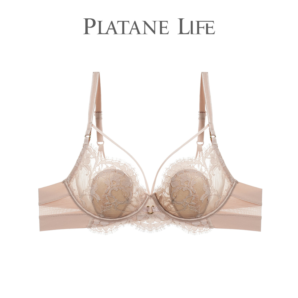 French Lace Crystal Cup Soft Underwire Bra