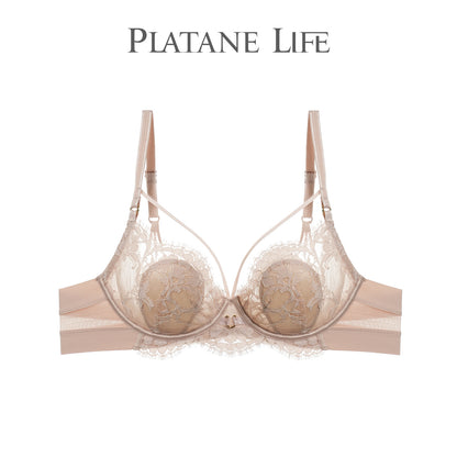French Lace Crystal Cup Soft Underwire Bra