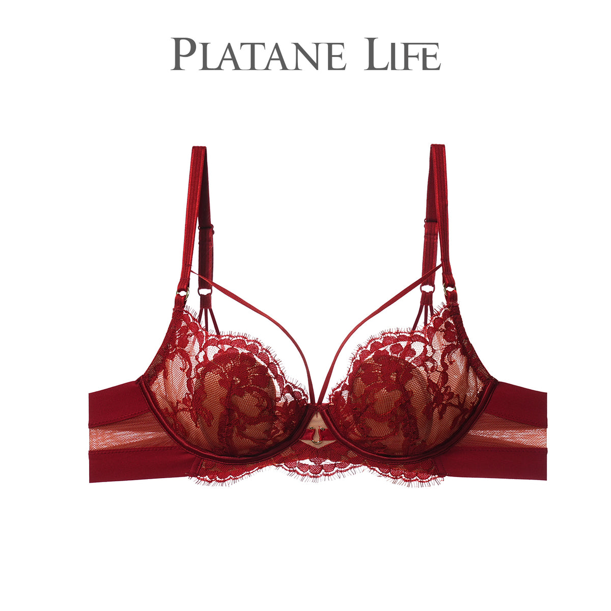 French Lace Crystal Cup Soft Underwire Bra