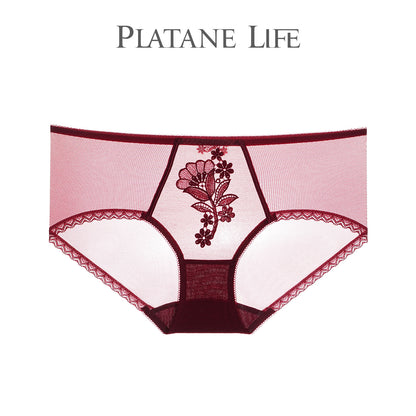 Women's Embroidered Mid-Low Rise Boyshort