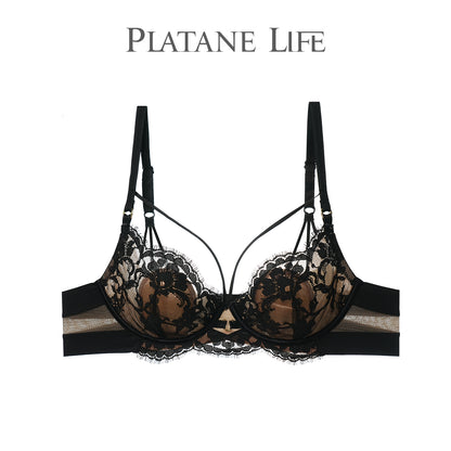 French Lace Crystal Cup Soft Underwire Bra